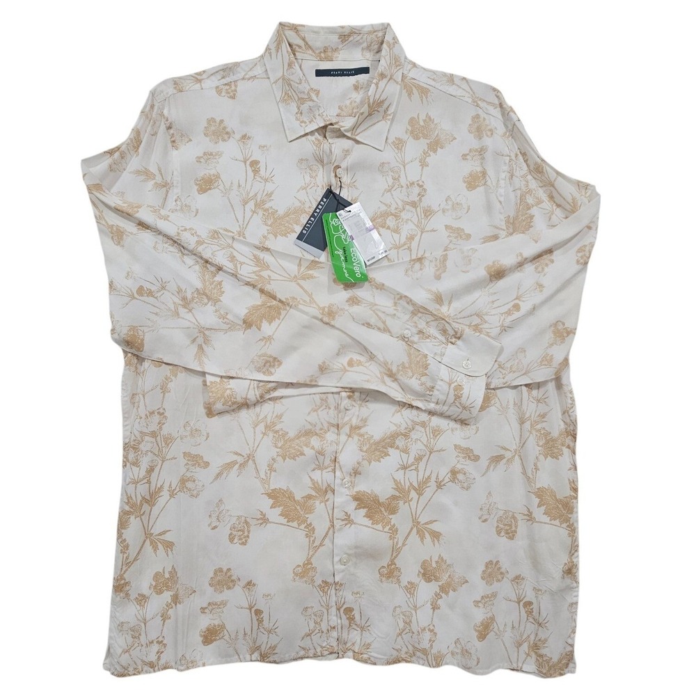 NWT‎ Perry Ellis Floral Print Shirt 2XLT Button Down EcoVero Viscose Long Sleeve